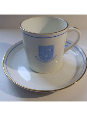 Vintage Duke of Gordon Hotel Bone China Demitasse Cup Saucer Scottish Highlands